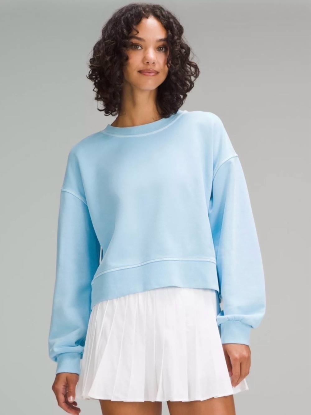 lululemon athletica sky blue oversized cropped sweatshirt size 0